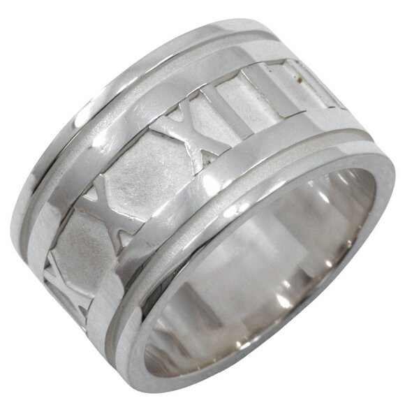 TIFFANY&Co. Atlas wide Ring Silver925 #6.2(US Size) 9g Women - Picture 1 of 7